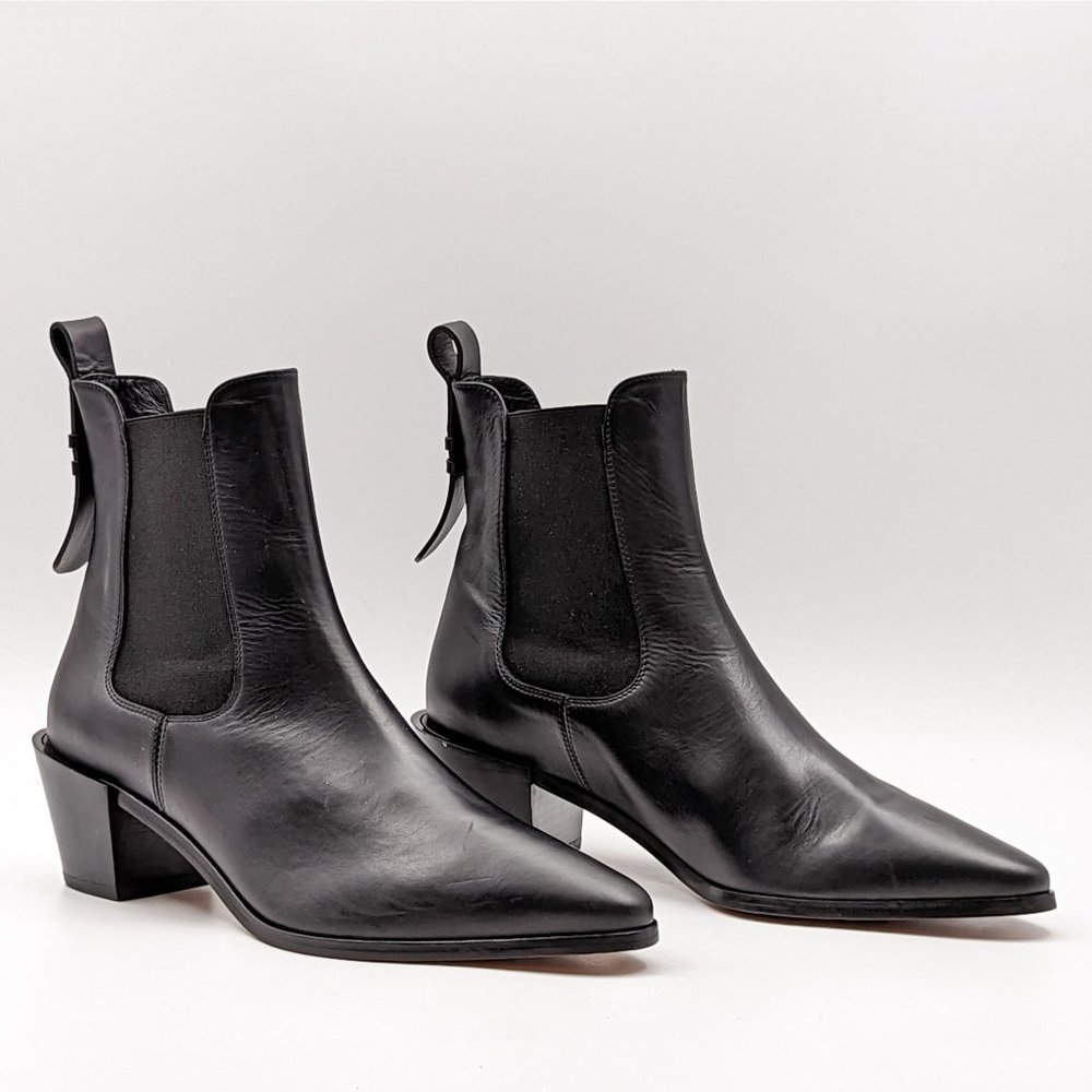 Frame Women Le Lexington black Fine Leather Chelsea Boots size 8.5 EUR 38.5